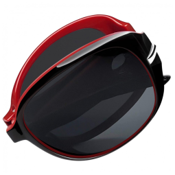 Óculos de Sol Feminino Dobrável com Proteção UV, Joopin A29, Preto e Vermelho