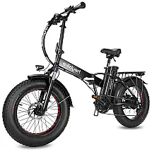 Bicicleta Elétrica Dobrável Heybike Mars 1000W Pico, 72km de Autonomia, Rodas 20", Pneus Fat, Suspensão Dupla, Freios a Disco
