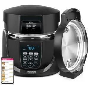 Panela de Pressão Elétrica 5.6L com Controle Digital Programável, 110V 1500W, NUWAVE, Preto