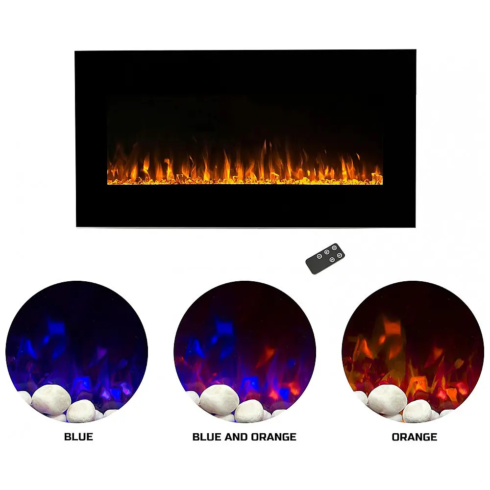 Lareira Elétrica Northwest 107x51cm 1500W Chamas LED Timer Parede 110V — foto 2