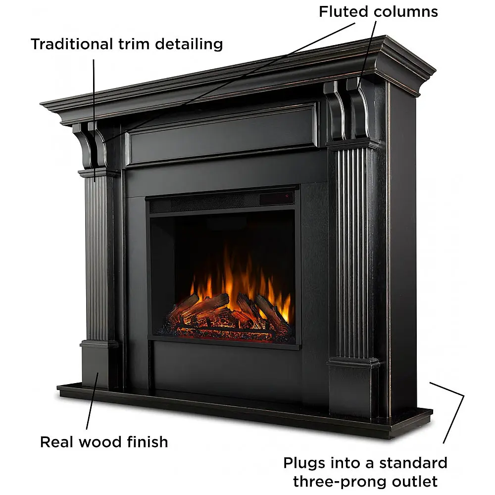 Lareira Elétrica Real Flame 122x105cm 1500W Móvel Chamas LED Portátil 110V — foto 3