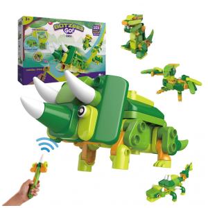 Kit de Construção 4 Dinossauros com Controle Remoto, BOTZEES, Verde