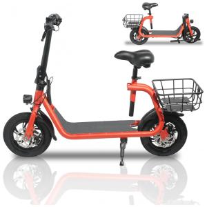 Patinete Elétrico com Assento para Adultos Alcance 20km e Peso 120kg, Beston Sports, Vermelho