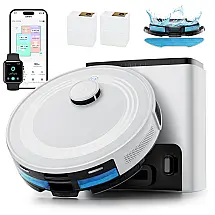 Robô Aspirador Lefant M2 Plus LiDAR Esvaziamento Automático 75 Dias 6000Pa WiFi 2,4G/5G Alexa Branco