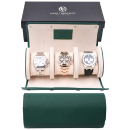 Caixa, Estojo para Relógios Protege e zena, 3 Lugares, LUXE TIMEPIECE COLLECTION, Verde