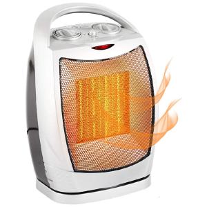 Aquecedor Espacial Oscilante PTC de Cerâmica Térmica e Termostato Ajustável, 110v, BOVADO USA CZ449, Preto