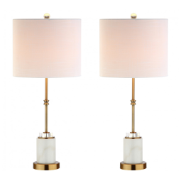 Abajur Luminária de Mesa em Mármore e Cristal, Estilo Moderna Contemporânea com 68 cm de Altura para Quarto, Sala de Estar e Escritório