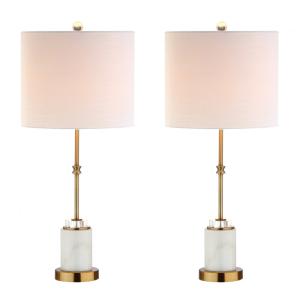 Abajur Luminária de Mesa em Mármore e Cristal, Estilo Moderna Contemporânea com 68 cm de Altura para Quarto, Sala de Estar e Escritório