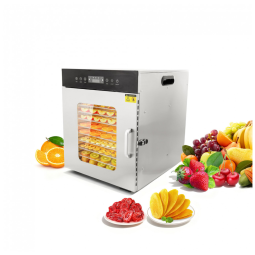Desidratador de Alimentos Profissional com 12 Bandejas em Aço Inoxidável, 110V 400W, Hakka
