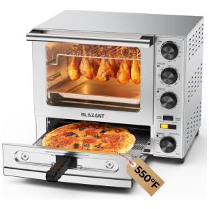 Forno Elétrico de Bancada Profissional 28 L em Aço Inoxidável, 110V 1500W, BLAZANT, Prata