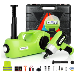 Macaco Elétrico Automotivo Hidráulico com Luz LED, Suporta até 5 Toneladas, SIMTAMY ZSYT02 B05 G C, Verde lima