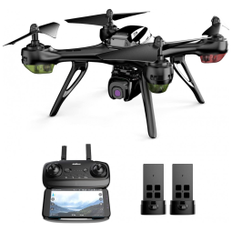 U59 Drone com Câmera 4K para Adultos 2.4Ghz WiFi GPS e Retorno Automático, 2 Baterias, CHEERWING U28W, Preto