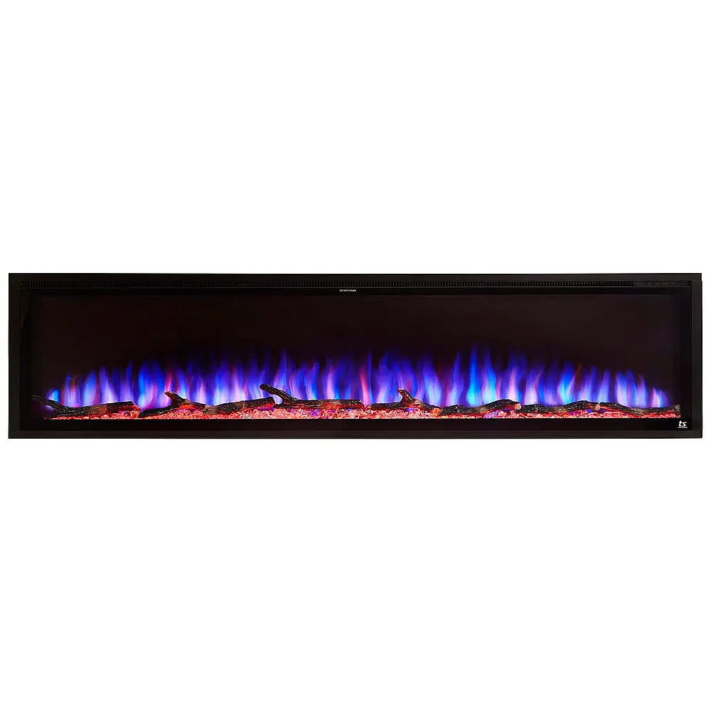 Lareira Elétrica de Embutir A48x213L com Controle Remoto e Chamas Multicoloridas, 1500W, 110V, TOUCHSTONE 80050, Preta — foto 2