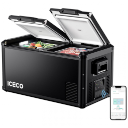 VL Geladeira, Cooler Elétrico 76L Portátil Automotivo com Controle de Temperatura, 12, 24V, Bilvolt AC, ICECO, Preto