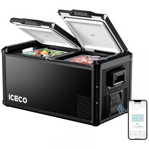 VL Geladeira, Cooler Elétrico 76L Portátil Automotivo com Controle de Temperatura, 12, 24V, Bilvolt AC, ICECO, Preto
