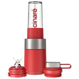 Mini Liquidificador Portátil 470mL em Titânio com Carregamento USB, 1100W, 110v, COCINARE GoPower Elite, Vermelho