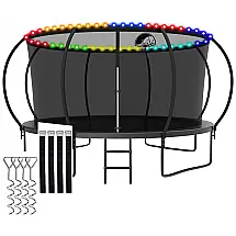 Cama Elastica Capacidade até 635 kg com Luz LED e Cesta de Basquete, CITYLE, Preto