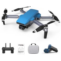 Drone TizzyToy Dobrável com Câmera 4K, Controle por Gestos e GPS, Azul