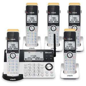 Telefone sem Fio, expansível com Bluetooth e secretária eletrônica, 5 unidades, prata, VTECH IS8151 5, Prateado