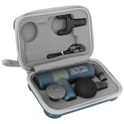 Massageador Pistola Elétrico Profissional Sem Fio 6 Acessórios, KICA, Verde