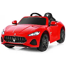 Carro Elétrico Infantil a Bateria 12V e 1 Assento com 3 Velocidades e Luzes LED, COSTZON, Vermelho