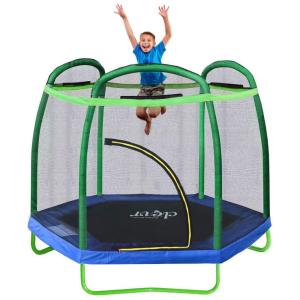 Cama Elastica Infantil com Diâmetro e Rede de Proteção para até 70 kg, CLEVR CRS805404, Verde