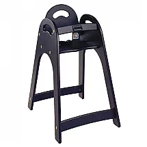 Cadeira Alta Koala Kare Designer KB105-02 Preta em HDPE Empilhável