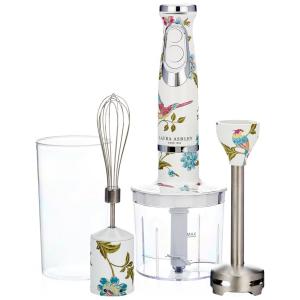 Mixer de Imersão 4 em 1 Laura Ashley 150W Branco Elveden, 2 Velocidades, Inox, Batedor, Copo Medidor 300ml, VQ-SBHB219-LAEW-US 110V