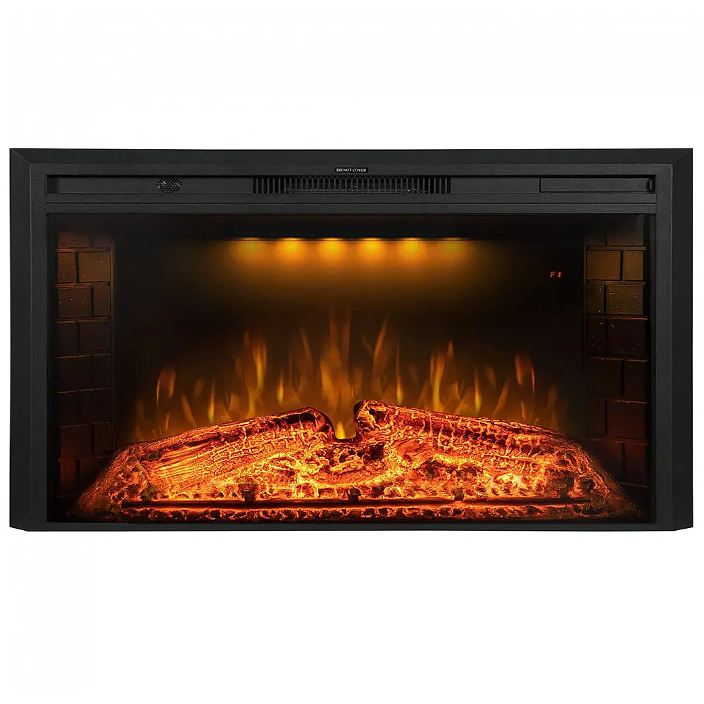 Lareira Elétrica de Embutir A69x127L com Proteção contra Superaquecimento e Chamas Ajustáveis, 110V 1500W, Benrocks, Preta