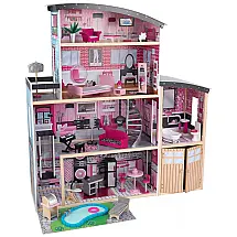 Casa de Bonecas com 30 Acessórios, Luzes e Sons para Crianças a partir de 3 anos, KIDKRAFT 65826, Rosa