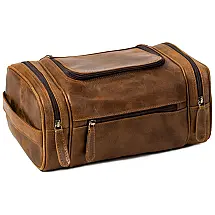 Necessaire Masculina de Couro, ELIZO, Marrom Claro