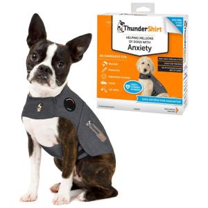 Colete Anti Ansiedade e Extresse para Cães de Pequeno porte, 3 a 6 Kg, THUNDERSHIRT HGXS T01, Cinza
