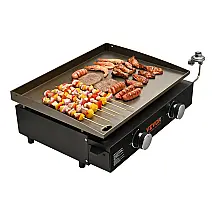 Chapa de Gás VEVOR 57 cm Preta 2 Queimadores 13.000 BTU Portátil Antiaderente