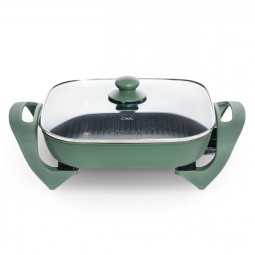 Panela Elétrica COOK WITH COLOR 30cm x 30cm com Revestimento Cerâmico Antiaderente, Livre de Substâncias Nocivas, 1400W, Tampa de Vidro