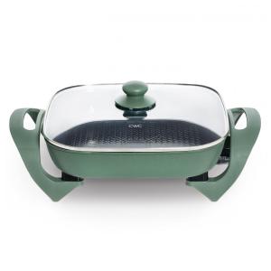 Panela Elétrica COOK WITH COLOR 30cm x 30cm com Revestimento Cerâmico Antiaderente, Livre de Substâncias Nocivas, 1400W, Tampa de Vidro