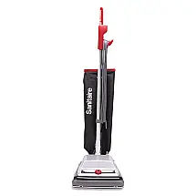Aspirador de Pó Profissional com Fio e Limpeza Silenciosa, 110V, Sanitaire SC889B, Preto e Vermelho