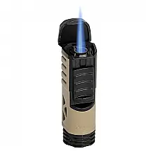 Isqueiro Tocha Xikar Tactical Tan e Preto Jato Único 10mm Chama Robusta