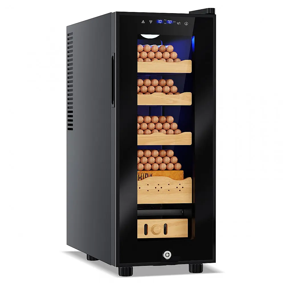 Humidor Elétrico Velivi Preto 35L com Controle de Temperatura e Umidade 110V