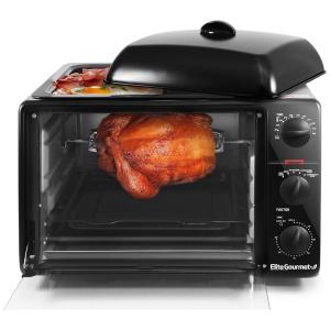 AirFryer e Forno Elétrico de Bancada Elite Gourmet, Assa e Grelha, 23L de capacidade, 1500W, 110v, MAXI MATIC ERO 2008SC, Preto
