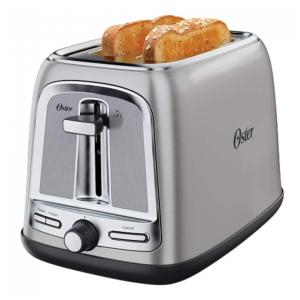 Torradeira Elétrica 2 Fatias com 7 Níveis de Tostagem de Aço Inoxidável, 110v, OSTER 2097654, Prateado