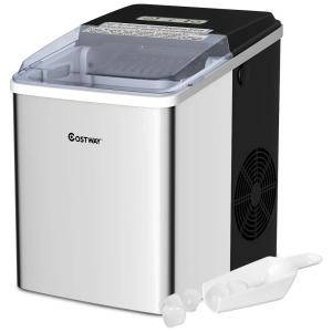 Máquina de Gelo Automática Portátil até 11 kg de Gelo em 24h, 110v, COSTWAY 24023 CYPE, Preto