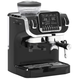Máquina de Café Expresso Semi Automática 15 Bar com Moedor Embutido e Bocal de Leite, 110V 1450W, Mcilpoog TC520, Preta