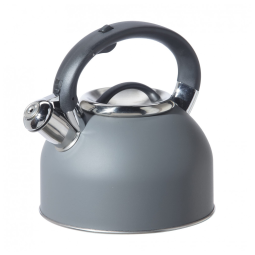 Chaleira de Chá OGGI 1.9 Litros em Aço Inoxidável com Apito, Cinza