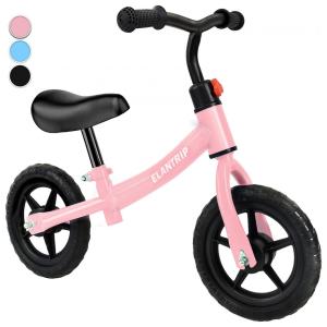 Bicicleta sem Pedal para Crianças de 2 a 5 Anos com Assento e Guidão Ajustáveis, Elantrip, Preta