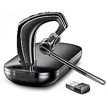 Fone de Ouvido Bluetooth 5.1 sem Fio com Estojo de Carregamento e Adaptador USB, EKVANBEL A6, Preto
