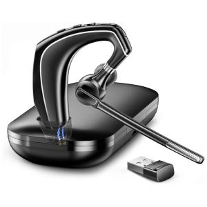 Fone de Ouvido Bluetooth 5.1 sem Fio com Estojo de Carregamento e Adaptador USB, EKVANBEL A6, Preto