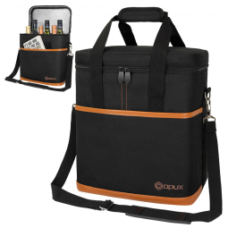 Bolsa Térmica Para Transporte de Vinhos OPUX até 6 Garrafas, Marrom