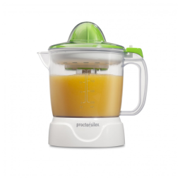Espremedor de Sucos Elétrico Proctor Silex, 1L, para suco de laranja, limão e toranja, branco e verde (66340). Ideal para sucos frescos.