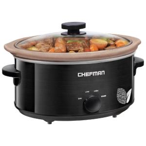 Panela Elétrica 4.7L, Sem Produtos Químicos, 190W, 110V, CHEFMAN, Preto