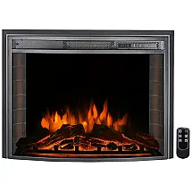 Lareira Elétrica de Embutir A52x66L com Controle Remoto, 110V 1500W, CharaVector, Preta